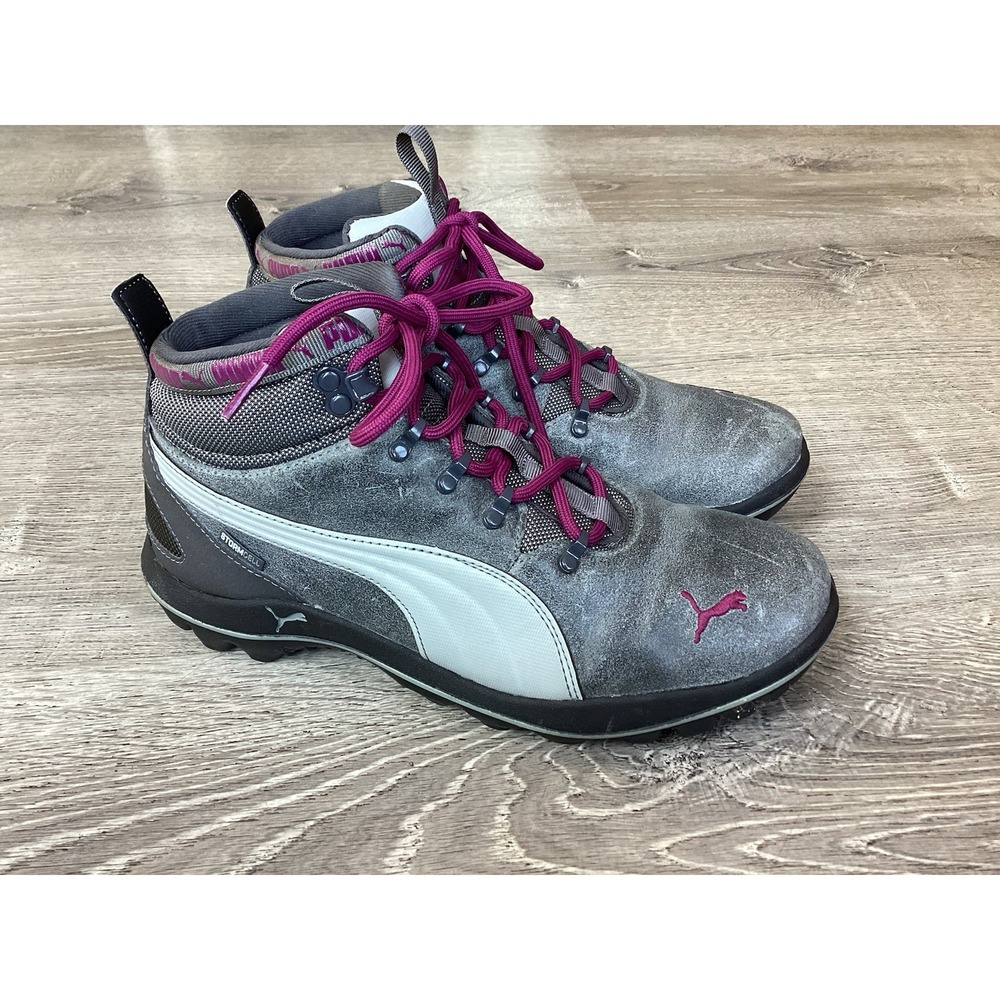 Asphalt Quarry Magenta Puma Silicis Mid Hiking Boots Women's Shoes Size 8.5